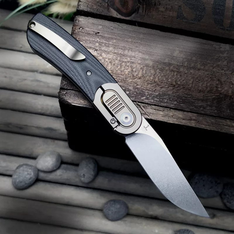 Kansept Knives Reverie - CPM- S35VN front flipper with titanium anodized and G10 design by Justin Lundquist - buy recommendation