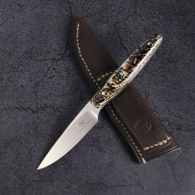 Marabou Kudu bone brown slim EDC knife from ABK