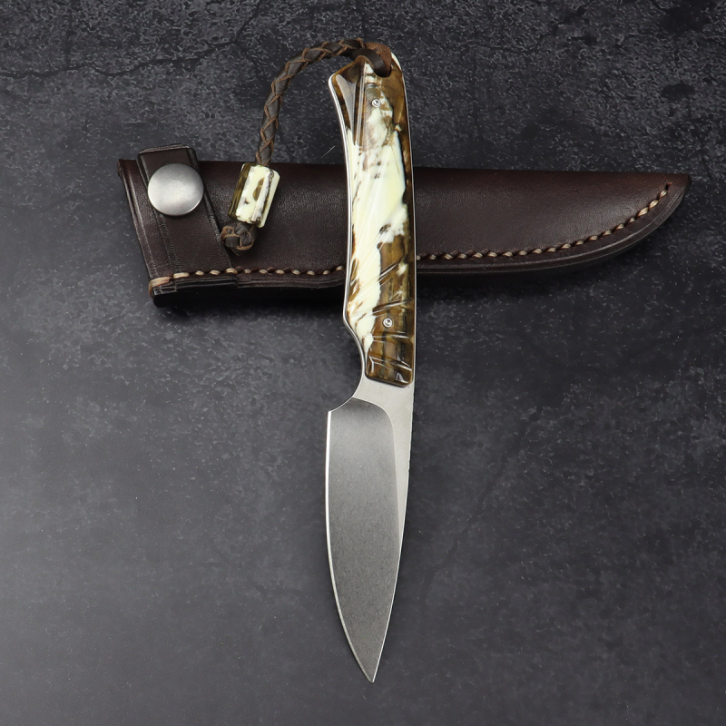 Marmoset - Arno Bernard Knives - EDC Knife N690 Warthog Tusk dyed **