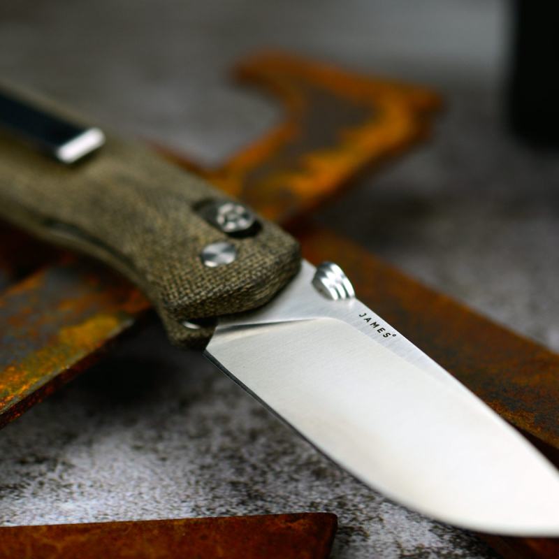 James Brand - Carter Messer Micarta olive mit slidelock und bronze Washern Stahl VG10