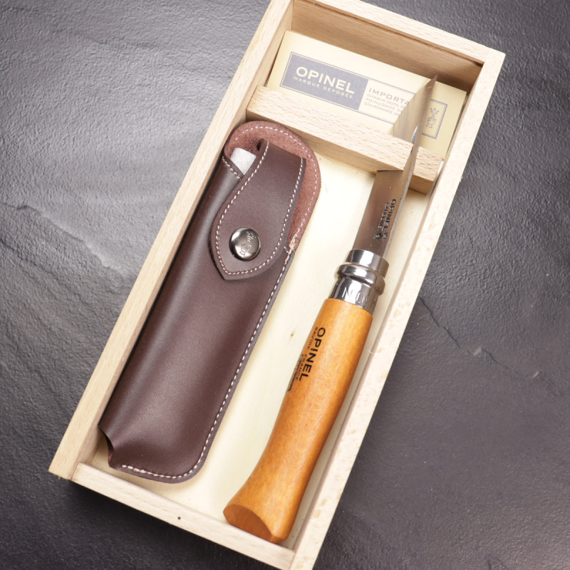 Opinel Taschenmesser in Holz Geschenkbox franz. Buchenholz