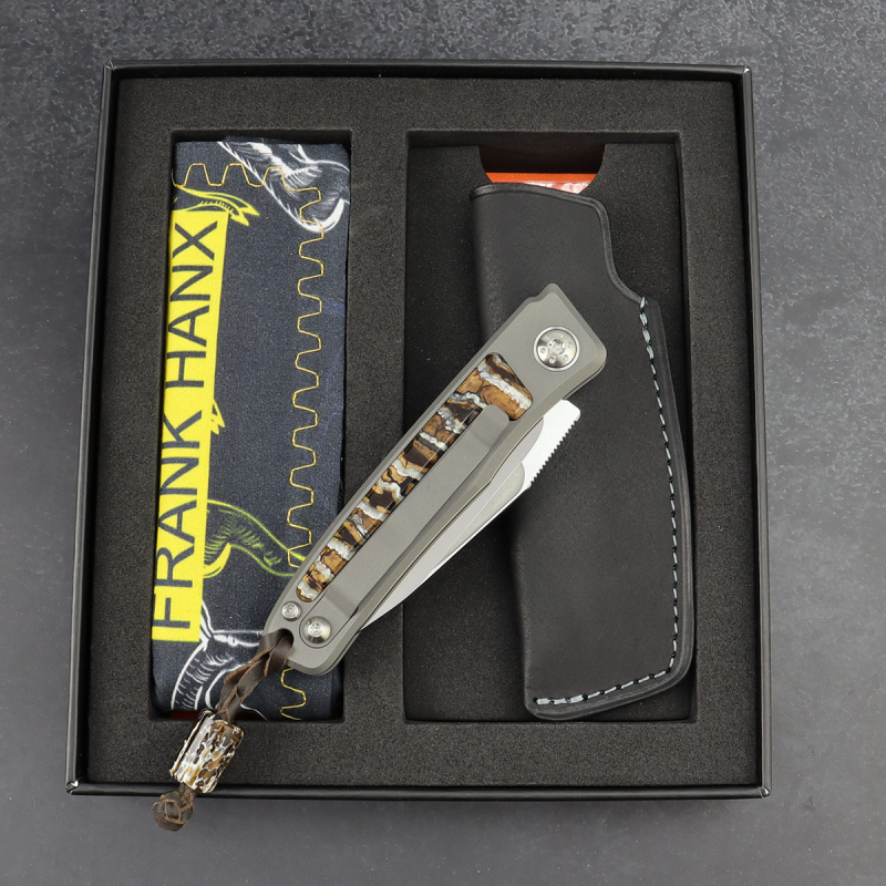 Rinkhals - Arno Bernard Knives - RWL 34 titanium slipjoint pocket knife with mammoth molar 24-189