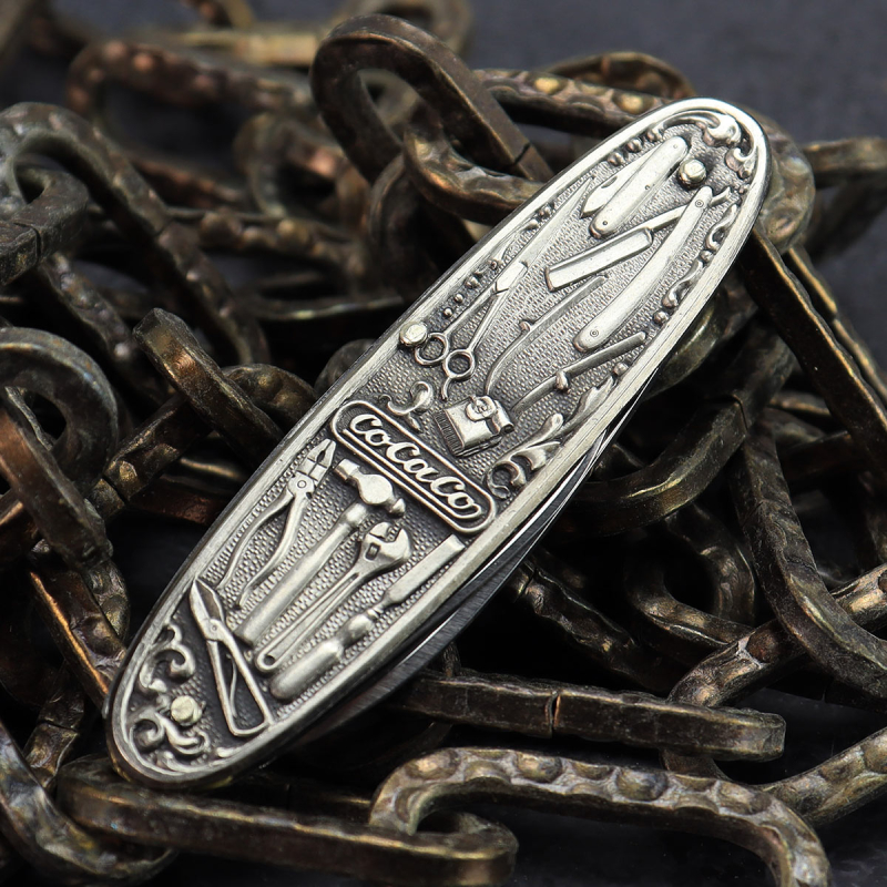 Besonderheit - Carl Schlieper altes Herrenmesser "Chuchillos/Werkzeug" Prägeschale E.Bruckmann