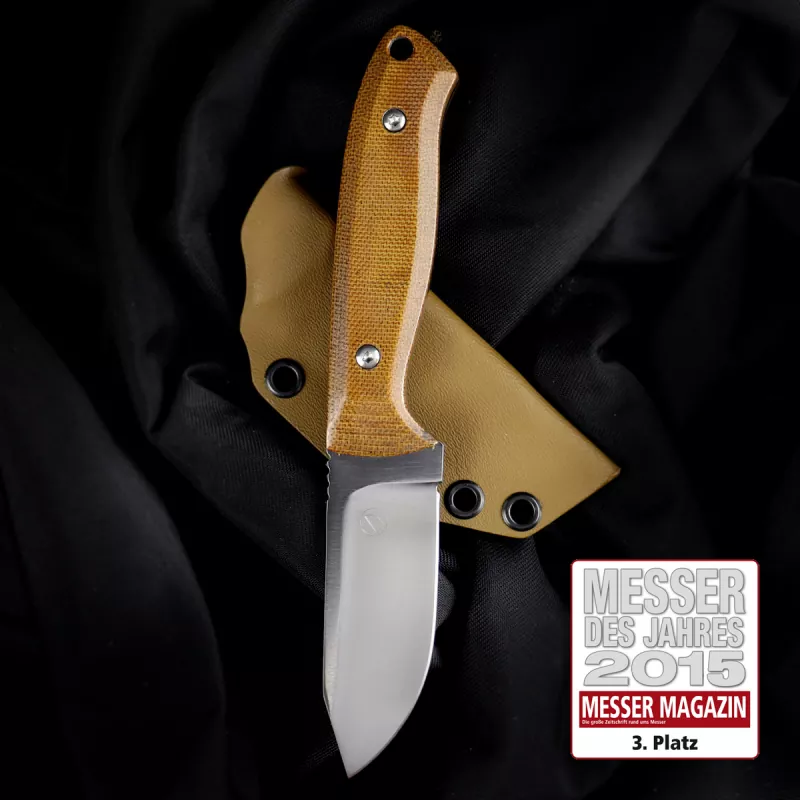 MDK - SK01 Neckknife Micarta gold brown incl. Necknife - Kydex sheath SB1 steel