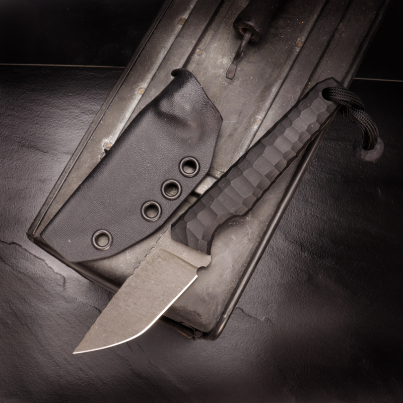SK07-EDC knife Micarta black handmade in SB1 steel incl. Kydex