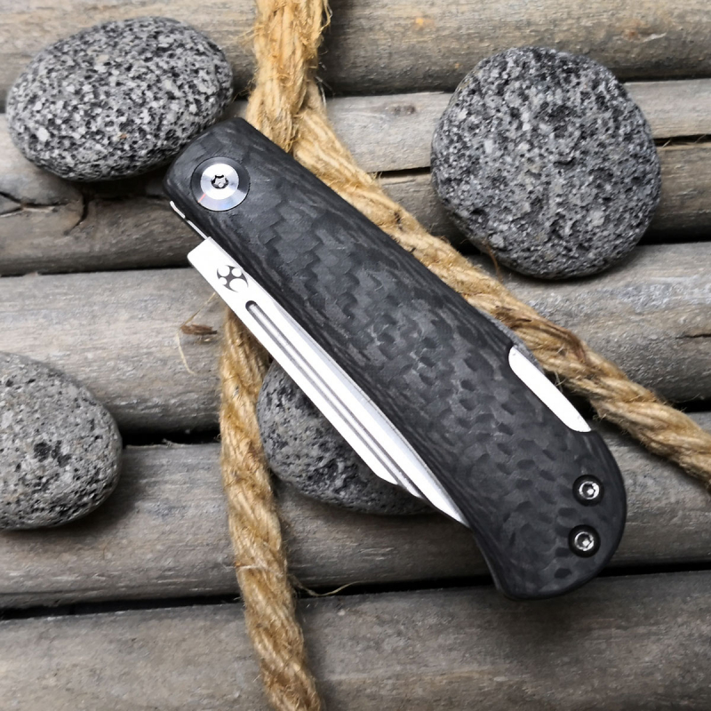 Taschenmesser Backlock - WEDGE - von Kansept Knives EDC Messer Stahl 154CM + Carbon