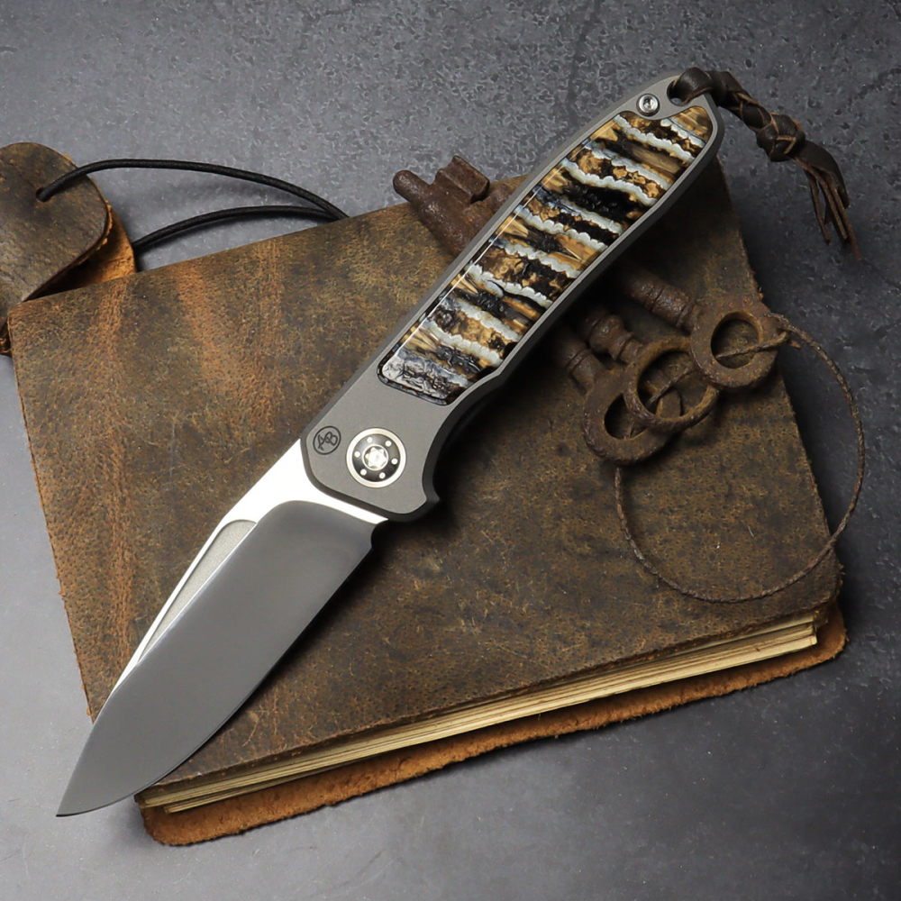 25/082 Arno Bernard Knives Fuller iMamba mammoth molar tooth titanium RWL-34 - Framelock