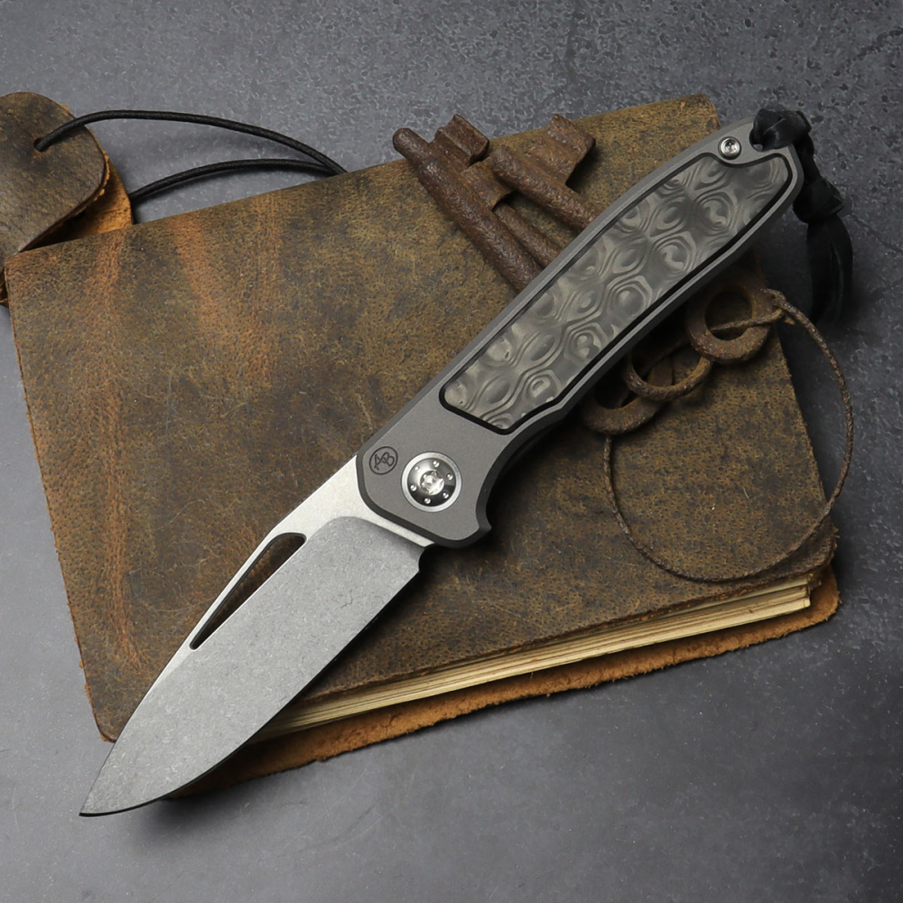 Folder - non Flipper - Skelettiert stonewashed iMamba FAT Carbon Uni black Arno Bernard Knives RWL-34