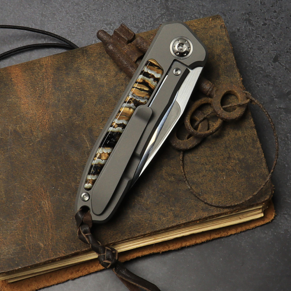 25/082 Arno Bernard Knives Fuller iMamba mammoth molar tooth titanium RWL-34 - Framelock