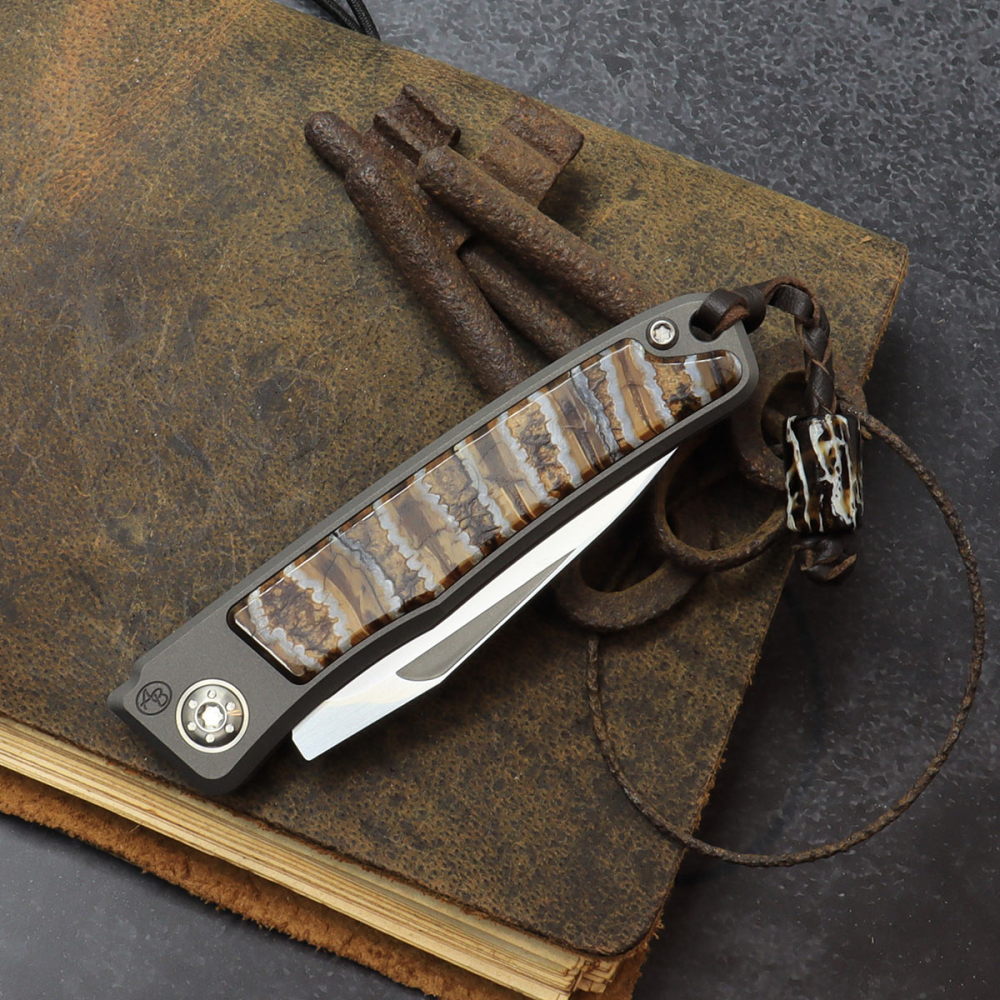 25/046 Rinkhals - Arno Bernard Knives - RWL 34 titanium slipjoint pocket knife with mammoth molar