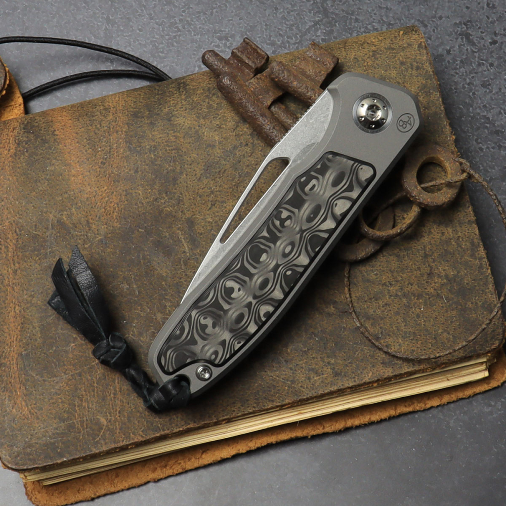 Folder - non Flipper - Skelettiert stonewashed iMamba FAT Carbon Uni black Arno Bernard Knives RWL-34