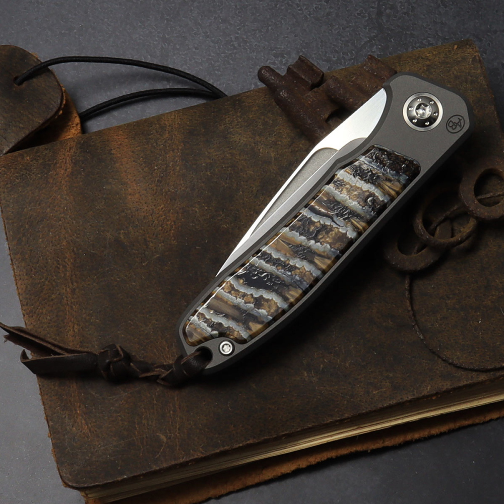 25/082 Arno Bernard Knives Fuller iMamba mammoth molar tooth titanium RWL-34 - Framelock