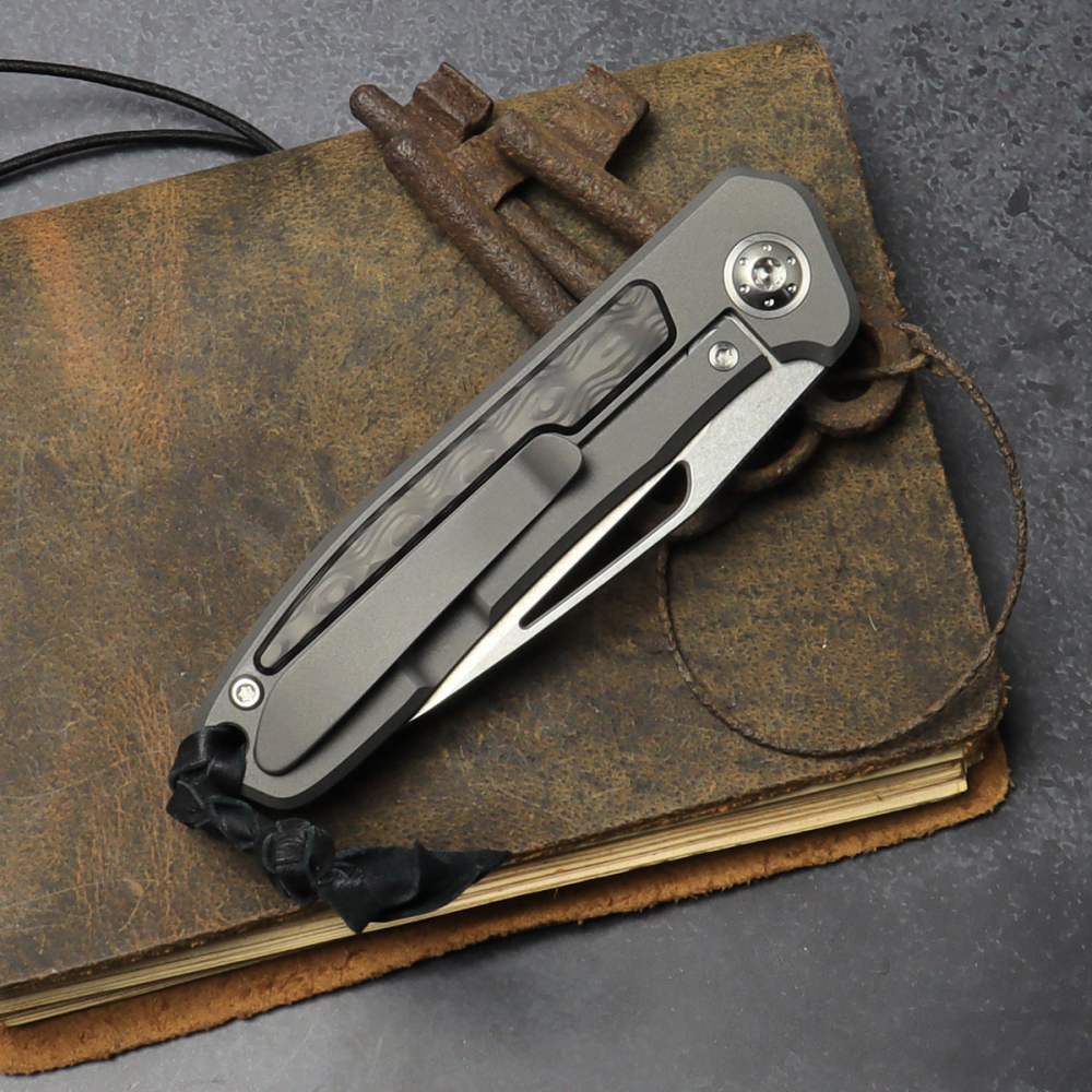 Folder - non Flipper - Skelettiert stonewashed iMamba FAT Carbon Uni black Arno Bernard Knives RWL-34