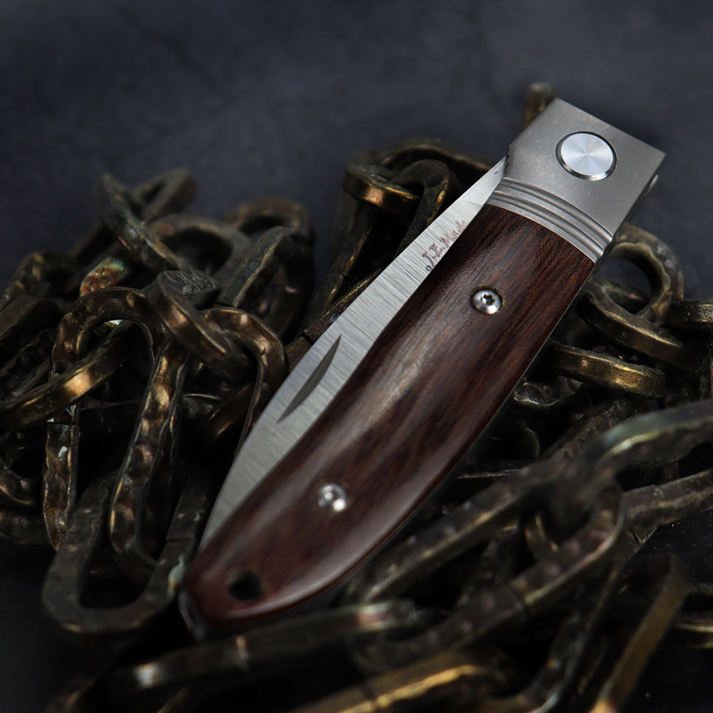 Absolutes Highlight - Einzelstück - Prototyp Slipjoint Loveless Design M390 antikes Micarta