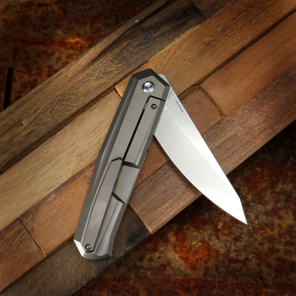 Integra Kansept Knives mit M390 stonewashed klinge und Titangriff bronze Design JK Knives