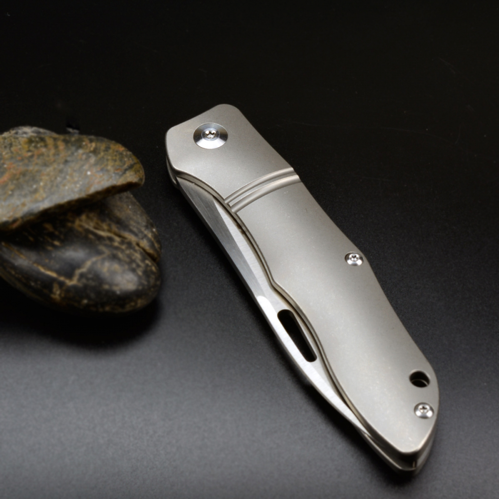 J.E. Made Knives Firefly CPM-S35VN Titan per Hand satiniert