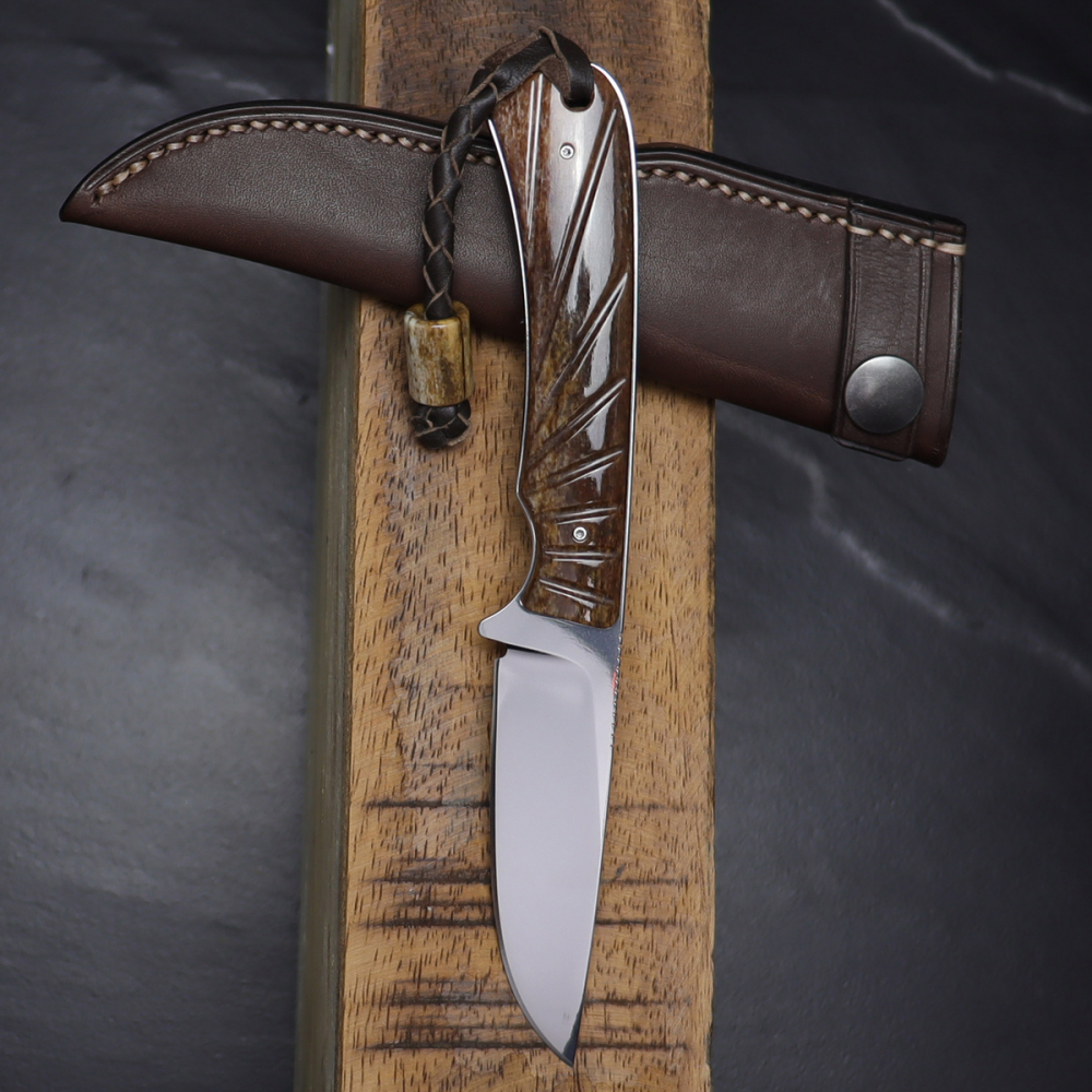 Seltenheit - Arno Bernard Knives Badger Jagdmesser mit Griraffenknochen und Böhler N690 Stahl