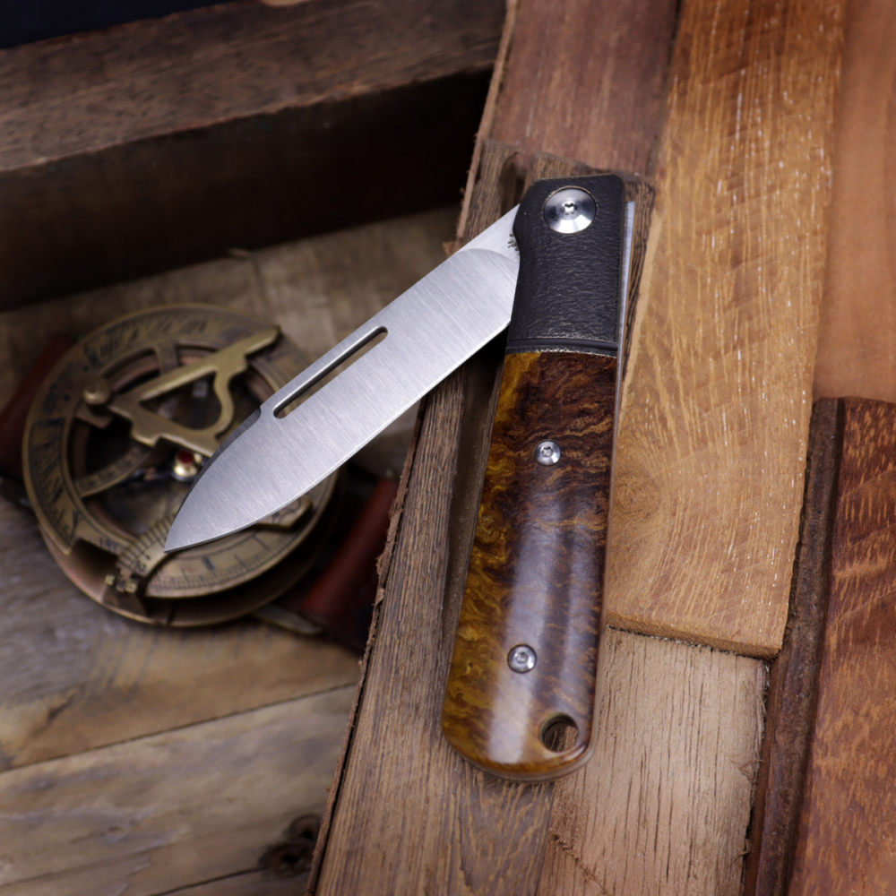 MDK Special - JE made Barlow Taschenmesser mit Griff aus Bowlingkugel RAG Micarta - only for Messerdepot