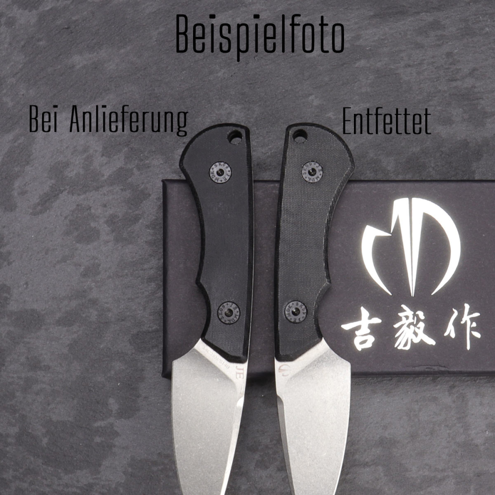 SK09 - Griff Version Micarta schwarz mit Kydex/Leder Stahl Sandvik-14C28 EDC Messer 2. Run