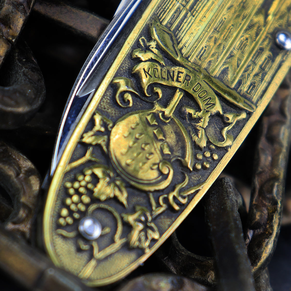 Absolut Selten - Schlieper Taschenmesser aus Solingen mit Prägeschalung "Kölner Dom"