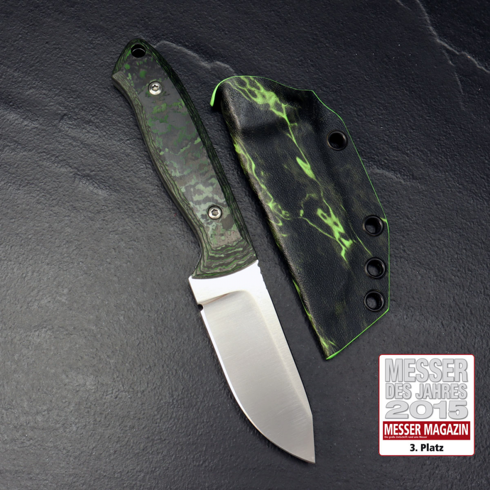 SK01 EDC knife FAT carbon jungle incl. MDK Kydex sheath Aqua Zombie SB1+ steel