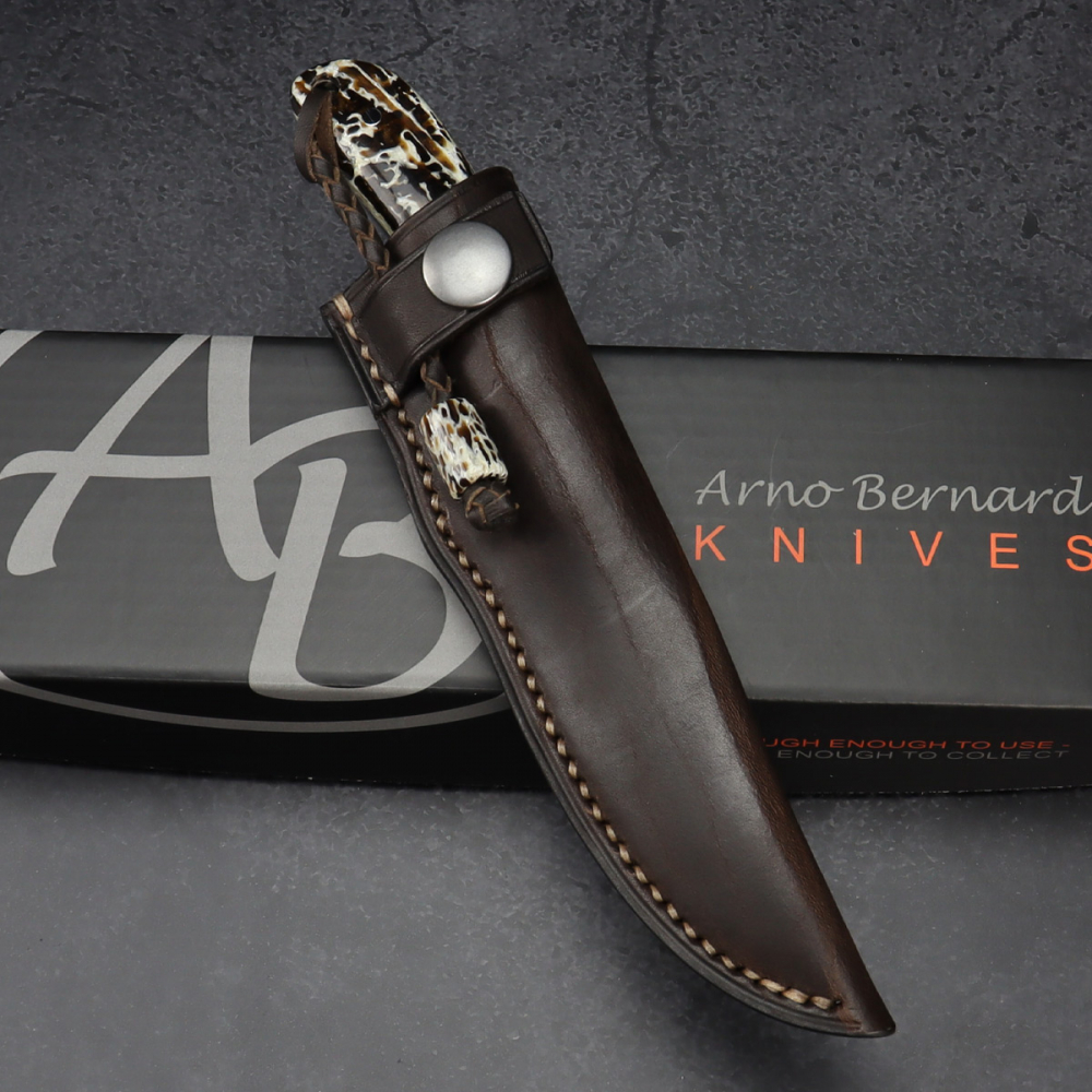 Fin & Feather by Arno Bernard Knives with stabilized kudu bone handle in 2 colors