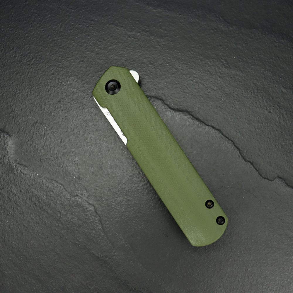 Foosa Linerlock knife from Kansept 154CM steel with G10 green design Rolf Helbig