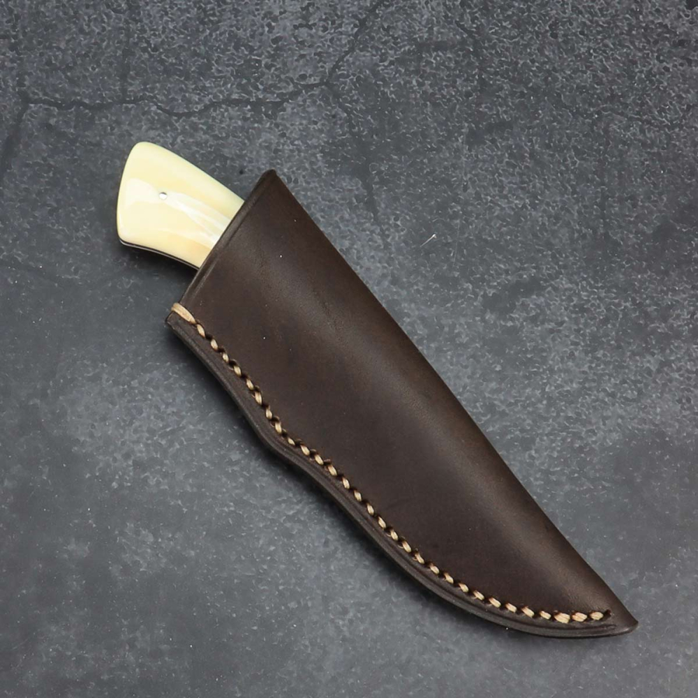 Gecko Arno Bernard Knives Warthog tusk N690 with leather sheath