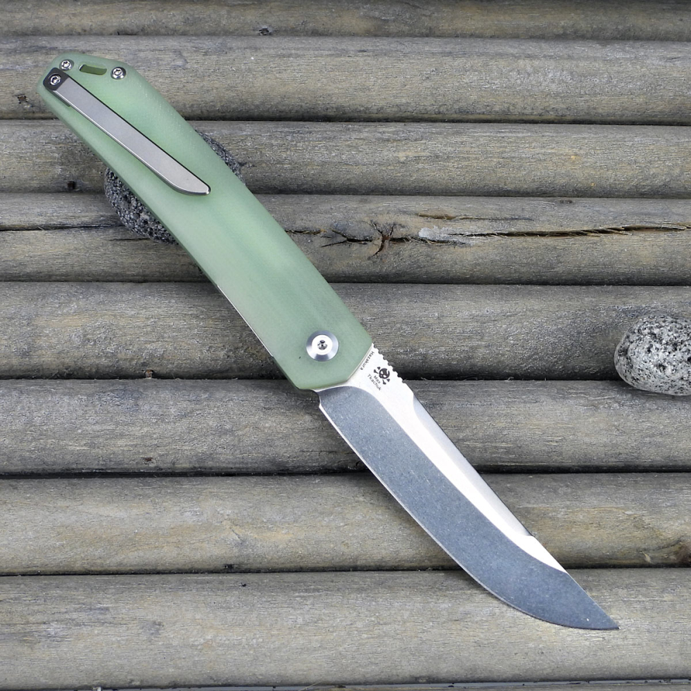 Kansept Hazakura natural G10 Stahl 154CM Frontflipper Messer Design von Max Tkachuk