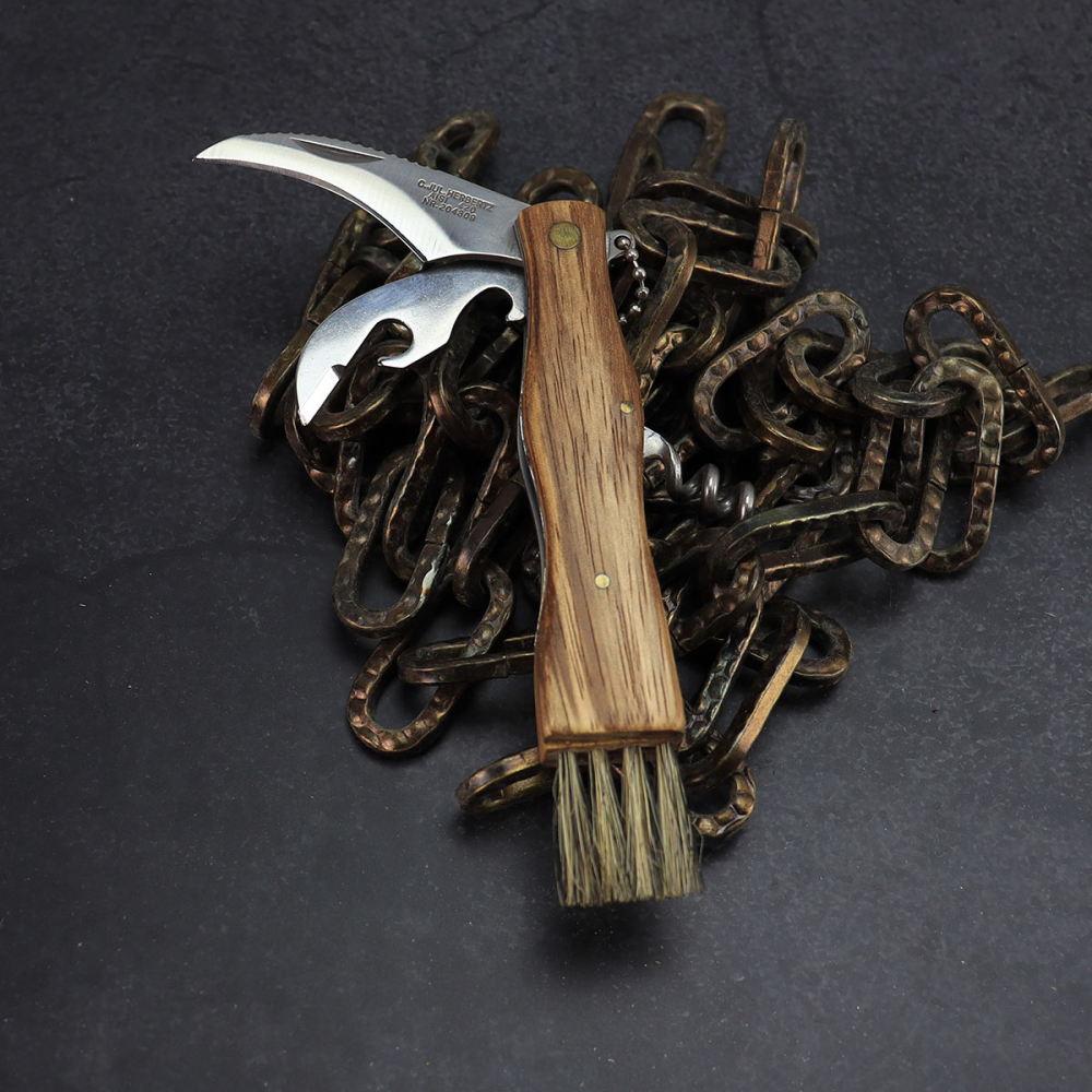 Herbertz Pilzmesser mit Multifunktion - Zebrawood