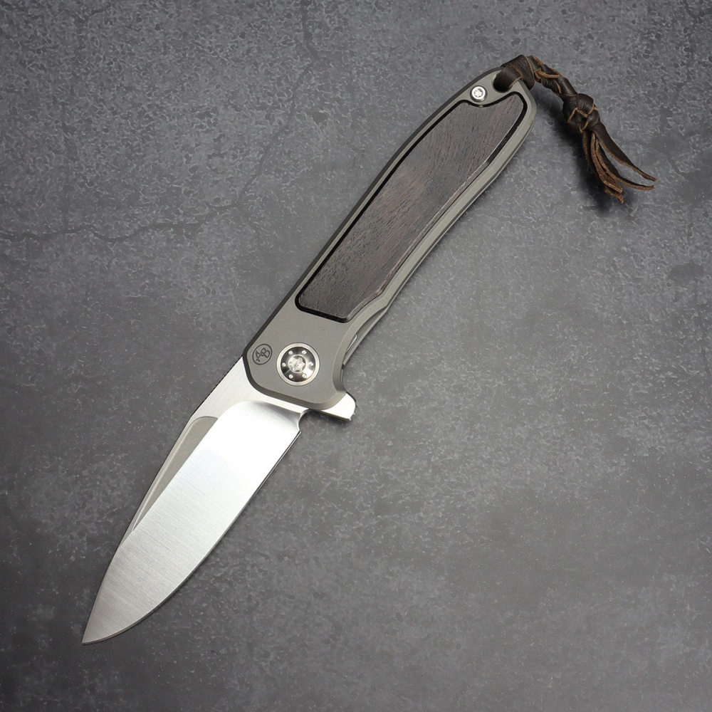 24-189 Flipper iMamba Arno Bernard Knives Grenadillholz + Titan RWL-​34 - Framelock Messer