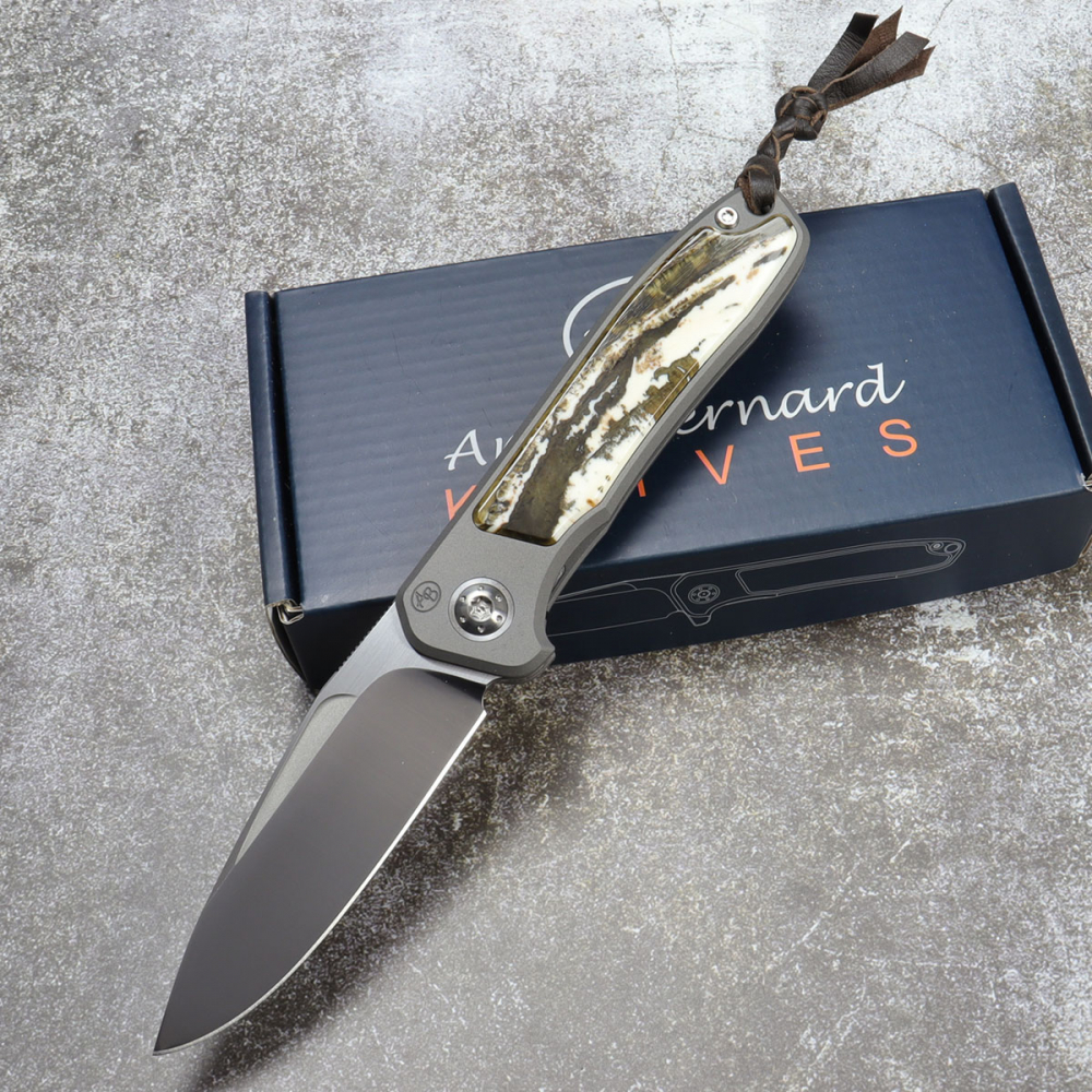 German Edition Fuller Arno Bernard Knives - iMamba titanium knife RWL-34 Steel and Wartshine Dyed