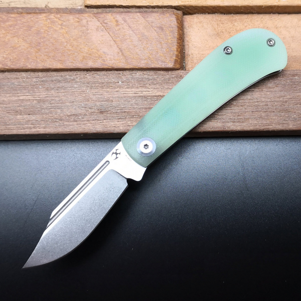 Bevy G10 jade - Slipjoint Taschenmesser von Kansept Knives mit 154CM Stahl stonewashed