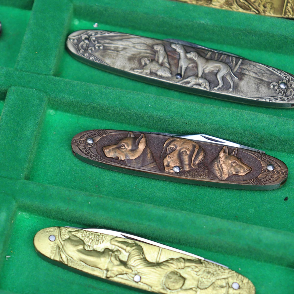 Lot of 21 pieces - pocket knives from the 1960s, embossed shells, manufacturer from Solingen - set price