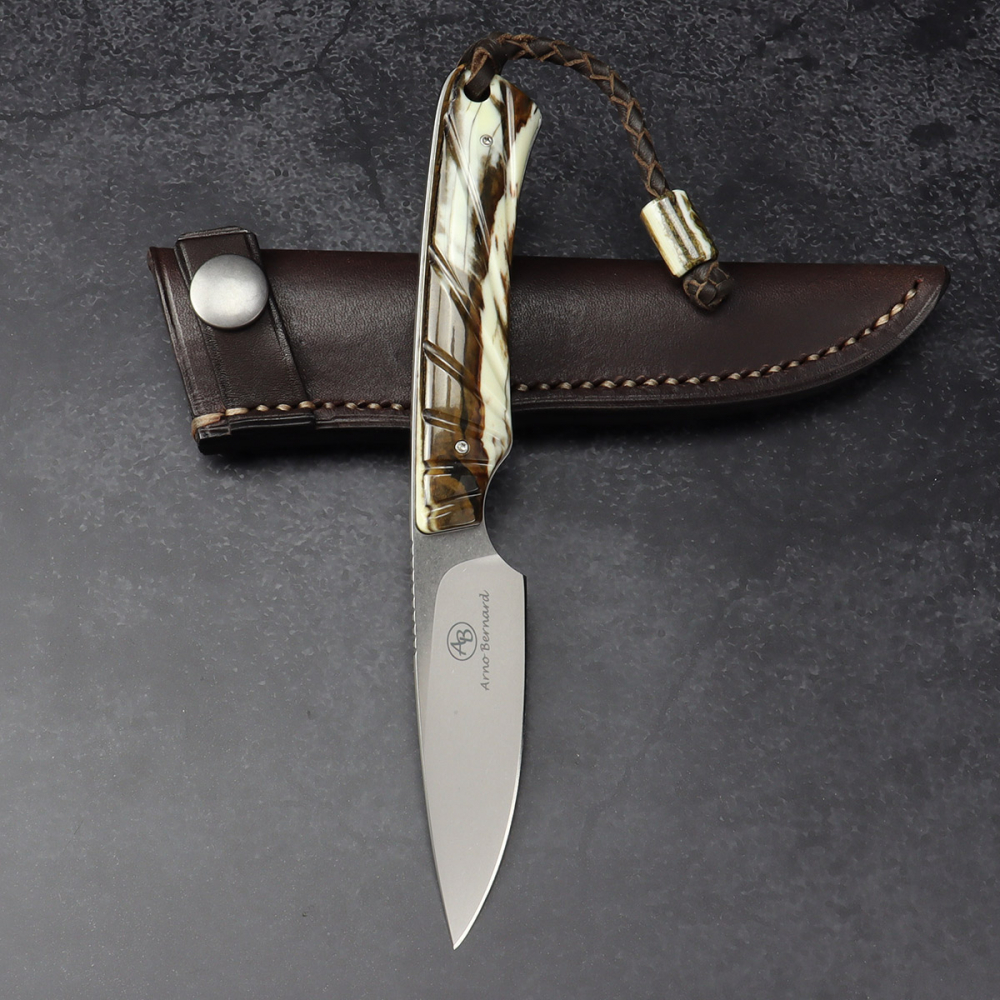 Marmoset - Arno Bernard Knives - EDC Knife N690 Warthog Tusk dyed **