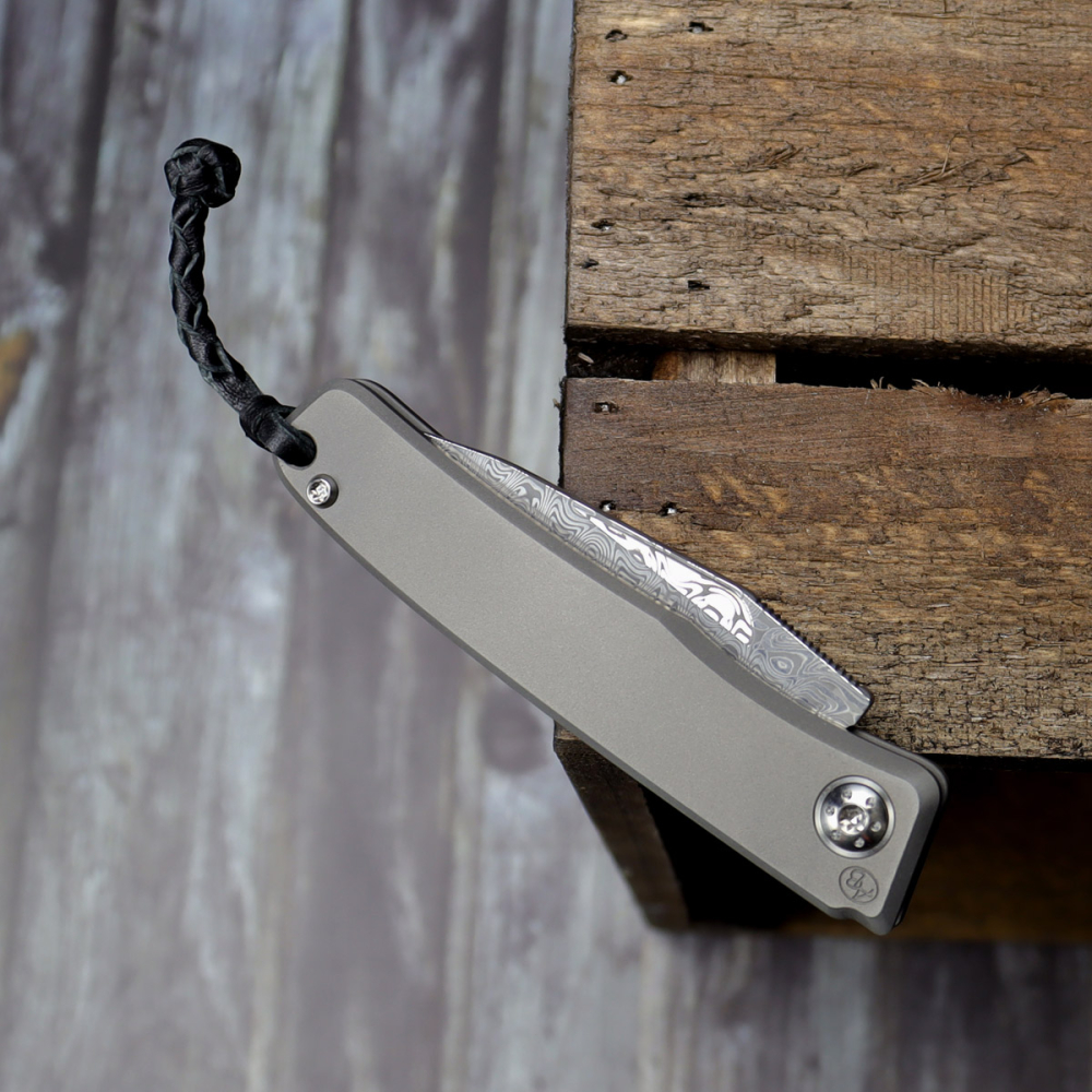 Rinkhals - Arno Bernard Knives - Damaststeel Full Titan Slipjoint Taschenmesser - Erstmalig! 23/036