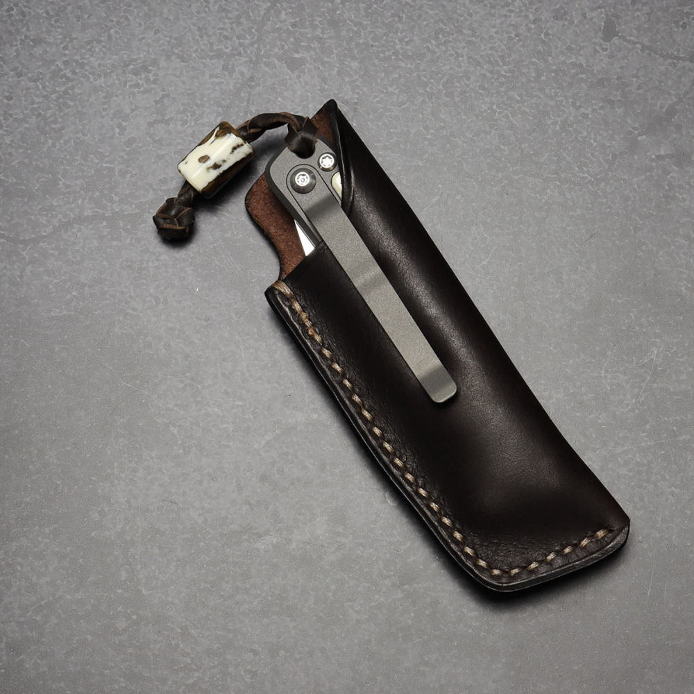 Rinkhals - Arno Bernard Knives - Slipjoint Titan Taschenmesser RWL34 mit Warzenscheinstoßzahn gefärbt