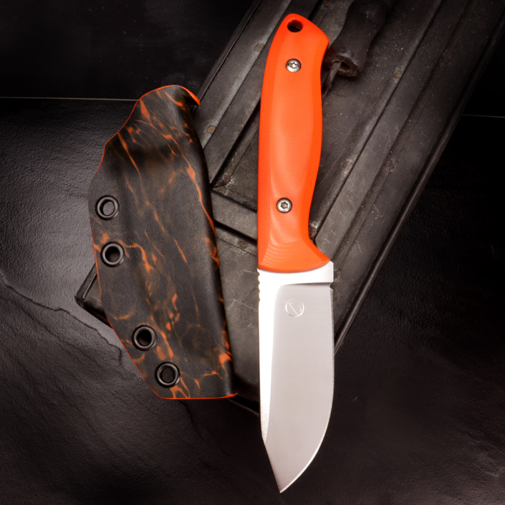 SK01 EDC knife G10 orange incl. Kydex sheath Aqua orange SB1 + steel