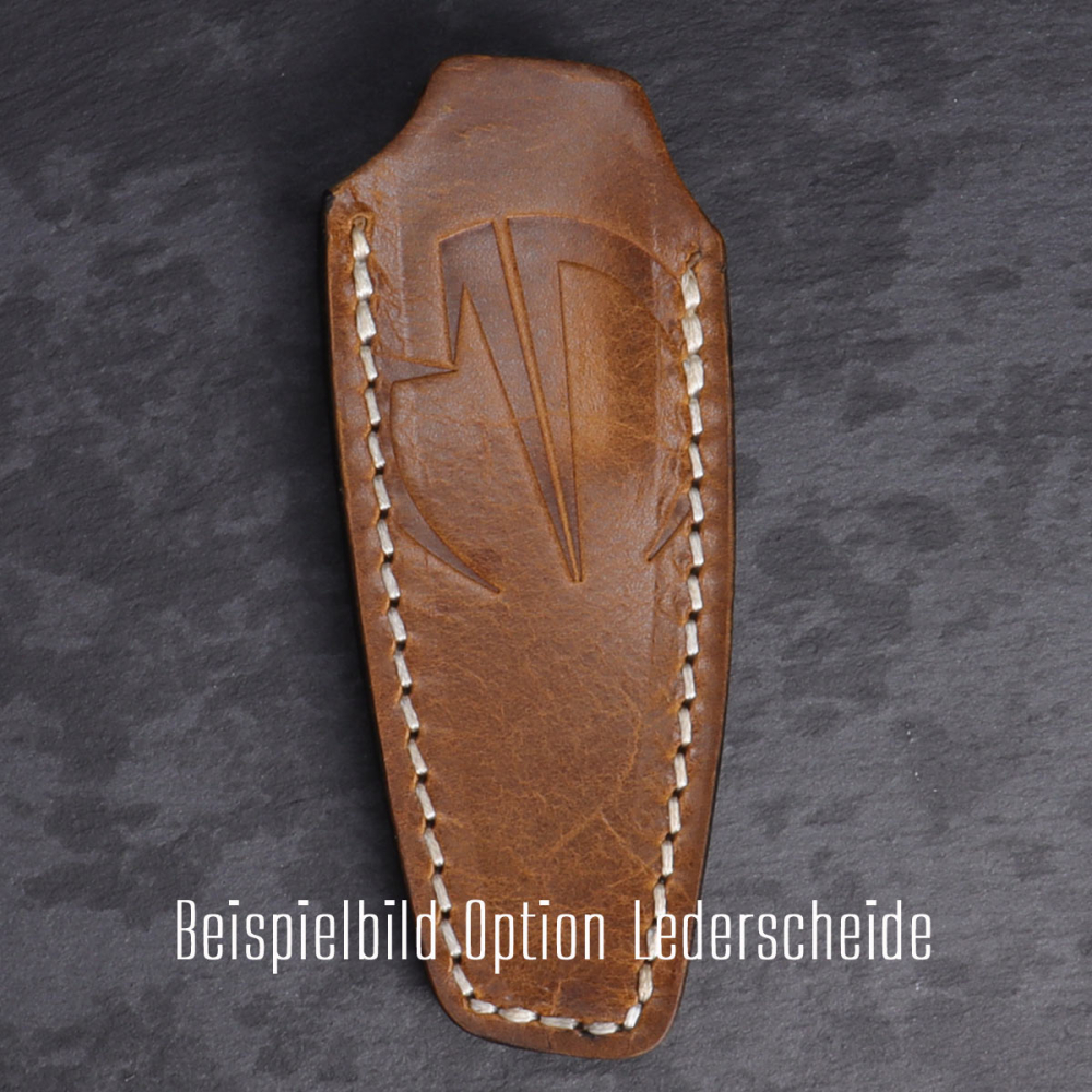 SK09 - Griff Version Micarta schwarz mit Kydex/Leder Stahl Sandvik-14C28 EDC Messer 2. Run