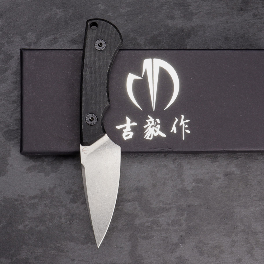 SK09 - Griff Version Micarta schwarz mit Kydex/Leder Stahl Sandvik-14C28 EDC Messer 2. Run