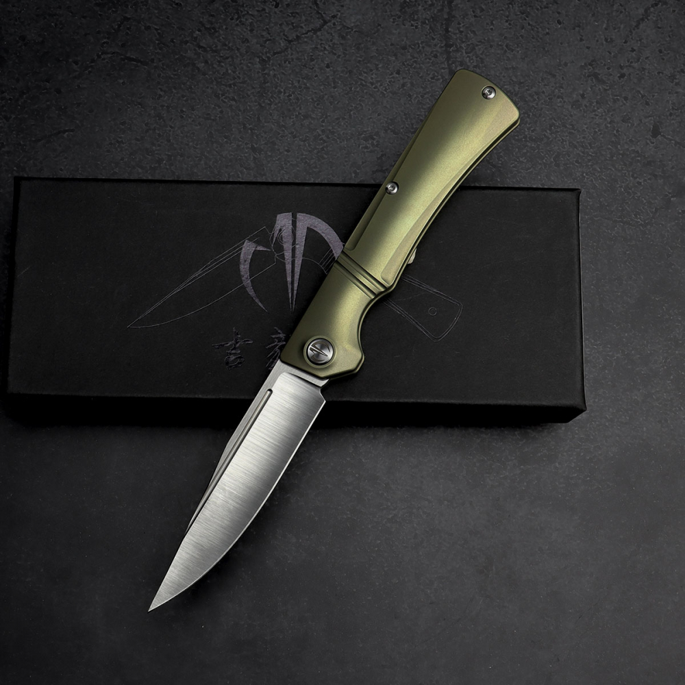 SK-X Slipjoint Taschenmesser - CPM20CV Stahl satin Handfinish full Titan anodisiert - Hohlschliff