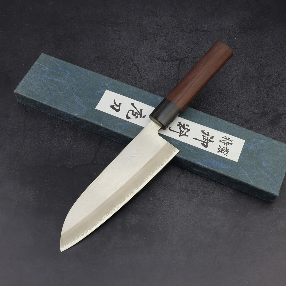 Takefu 3-Lagen Stahl Santoku Kochmesser 165mm