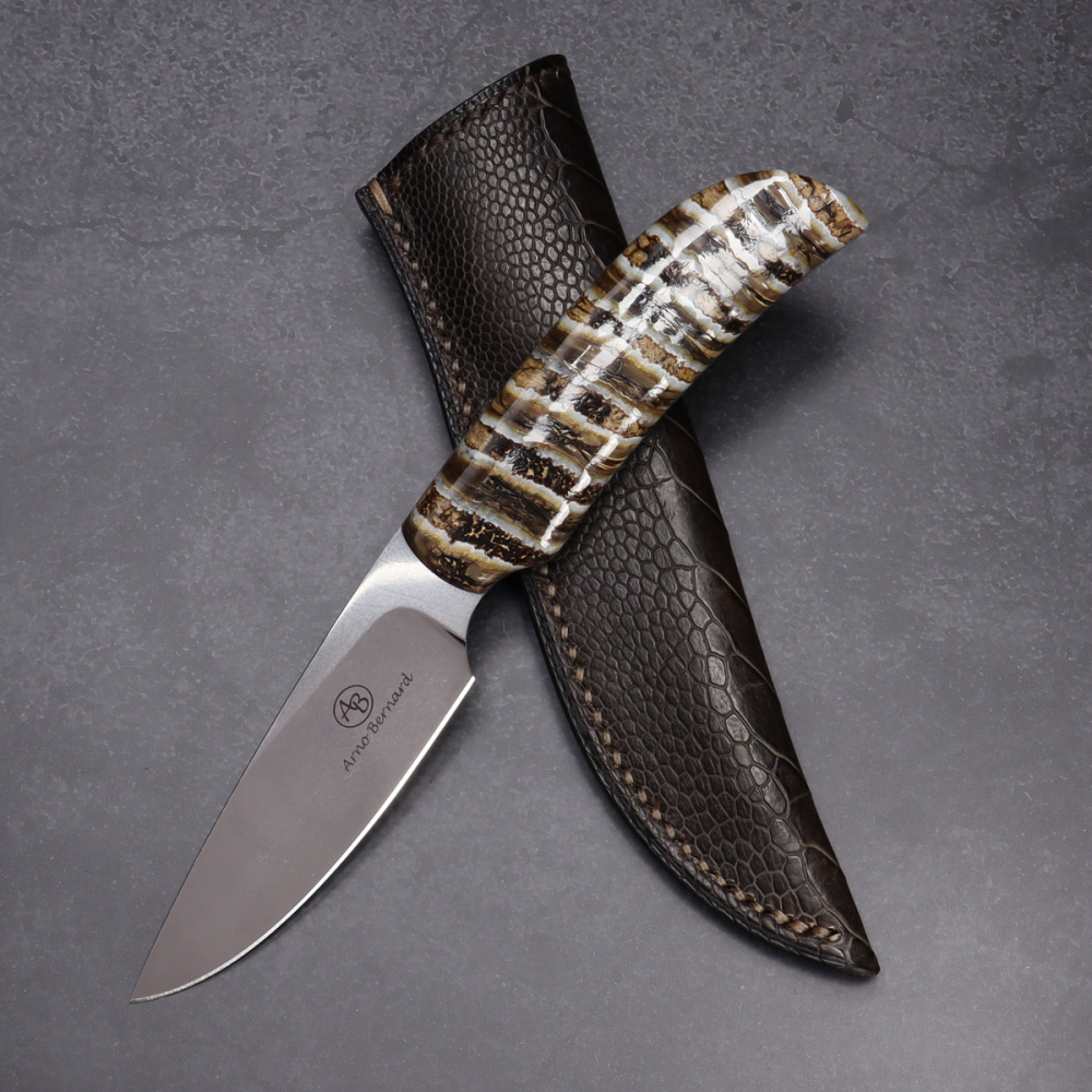 Wild Dog - Arno Bernard Knives hunting knife with mammoth molar and leather sheath