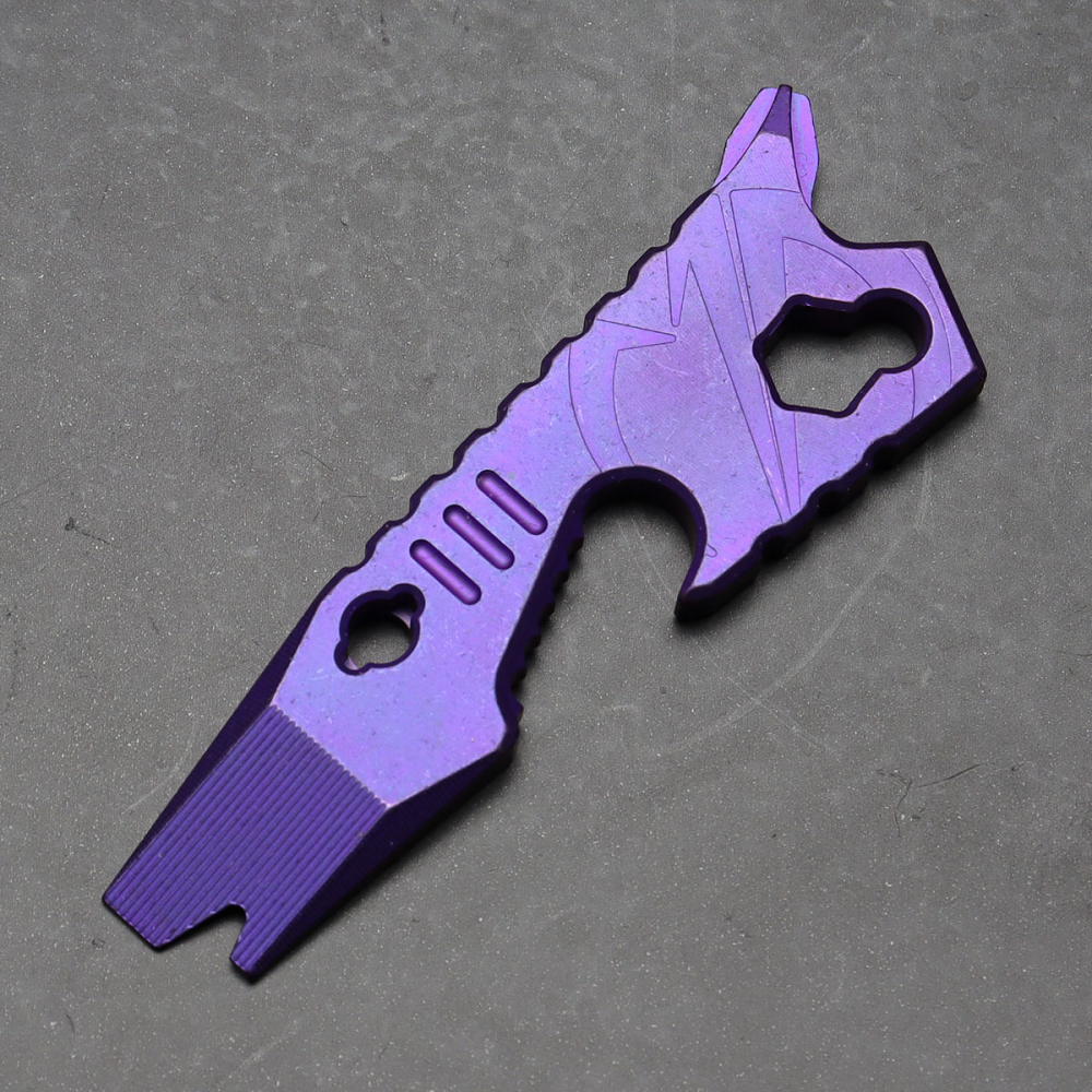 X1 Custom - A tool for the Prybar keychain anodized titanium purple