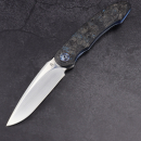Arno Basson knife - G8FF knife Elmax steel FAT Carbon Darkmatter blue - Linerlock folder made in South Africa