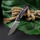 Arno Bernard Knives Badger mit gefärbten Kudu Knochen purple Böhler N690 Stahl