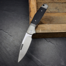 JE made Knives Combustion das Arbeitstier in S35VN Stahl mit G10 black Slipjoint Messer