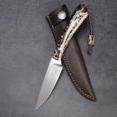 Arno Bernard Fin & Fur EDC Messer mit Griff aus Kuduknochen braun