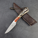 Arno Bernard Fin & Fur EDC knife with handle made of 2-colored kudu bones