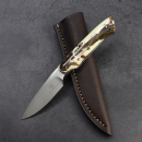 Galago Warthog dyed - Arno Bernard Knives small EDC knife with N690 steel and leather sheath